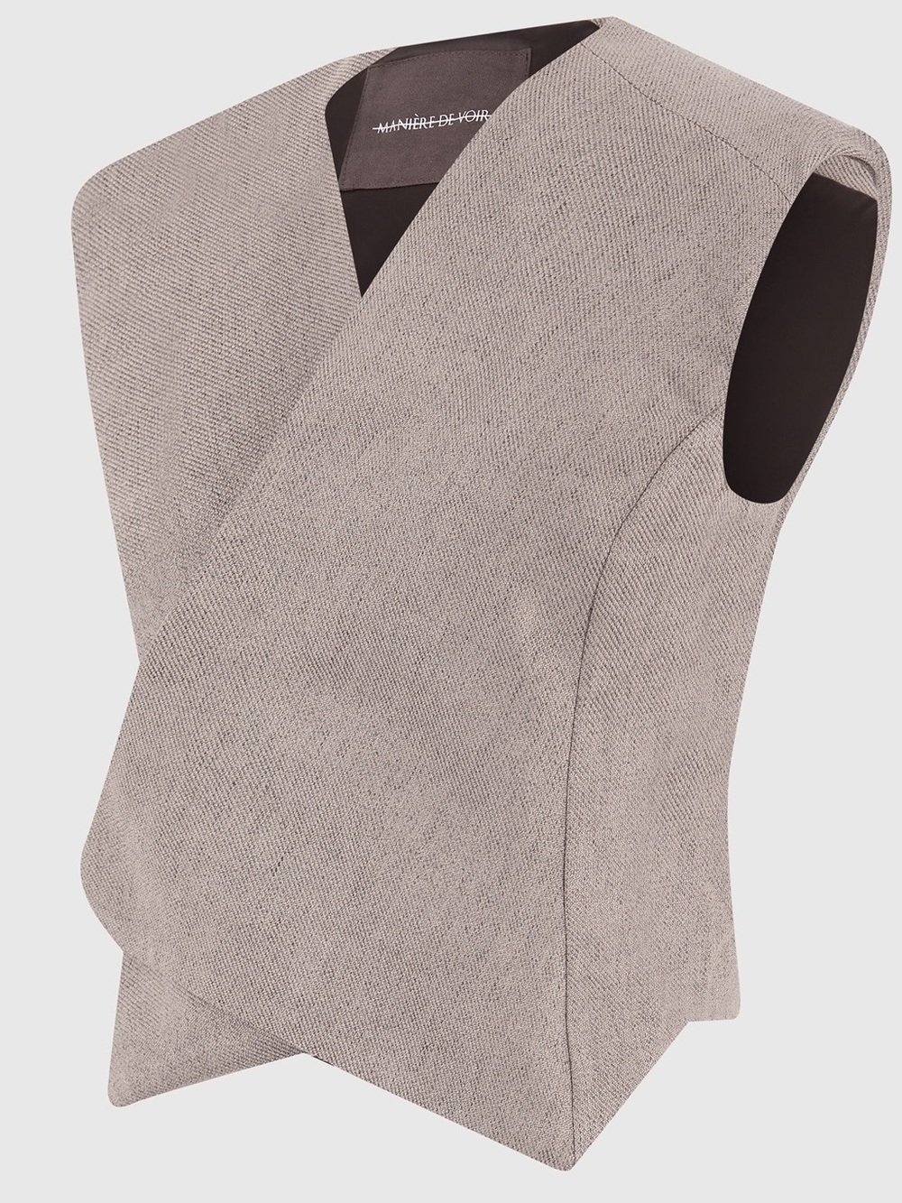 NWT maniere de void women wrap suit vest sz 2 taupe (C)